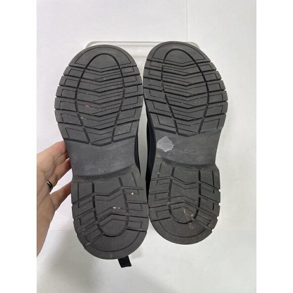 Aldo Men's Size 10 Black Chelsea Lug Boots Water Resistant Pull On Suede Like - Picture 8 of 13